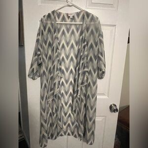 LuLaRoe Navy blue and White Striped Kimono